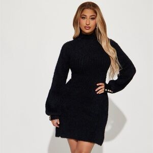 Elegant Black Knit Dress